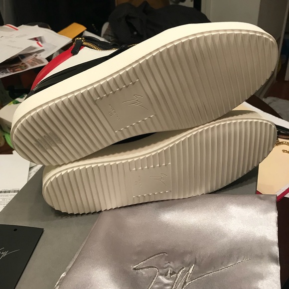 NEW Giuseppe Zanotti Double Zip Leather Sneakers - Picture 5 of 6